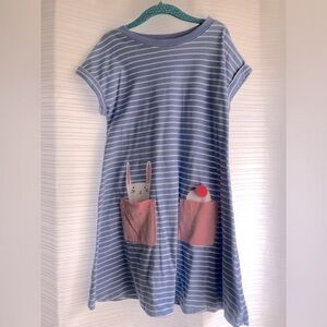 Cat & Jack Striped Bunny Dress Size 6/6X